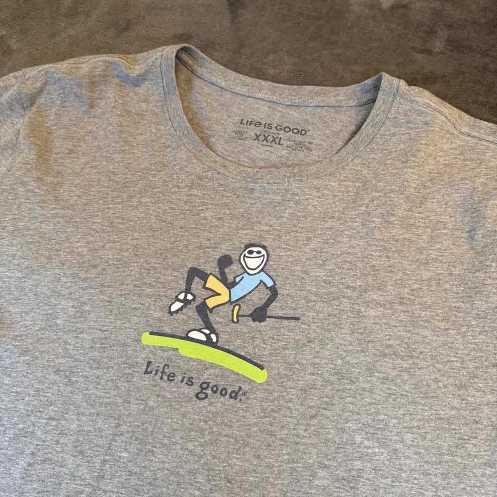 Life is Good Mens XXXL Gray Crusher Tee Golf Jake Graphic T-Shirt 3XL